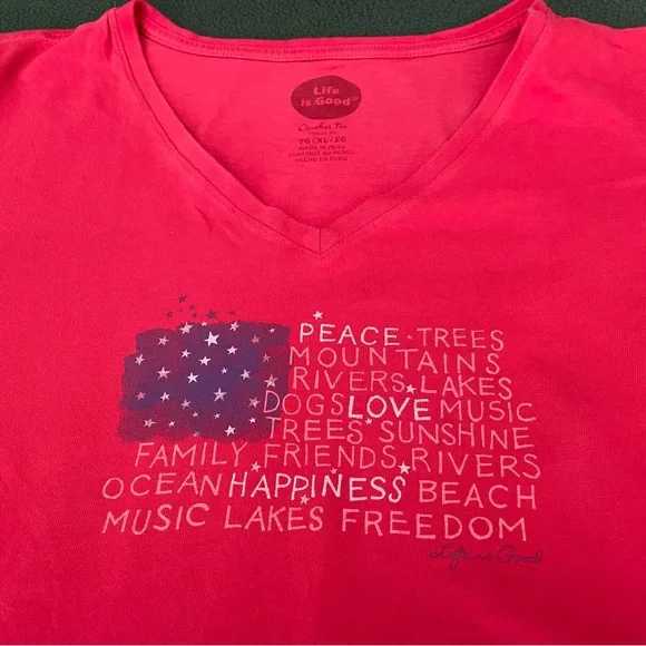 Life is Good America Style T-Shirt - Picture 1 of 8